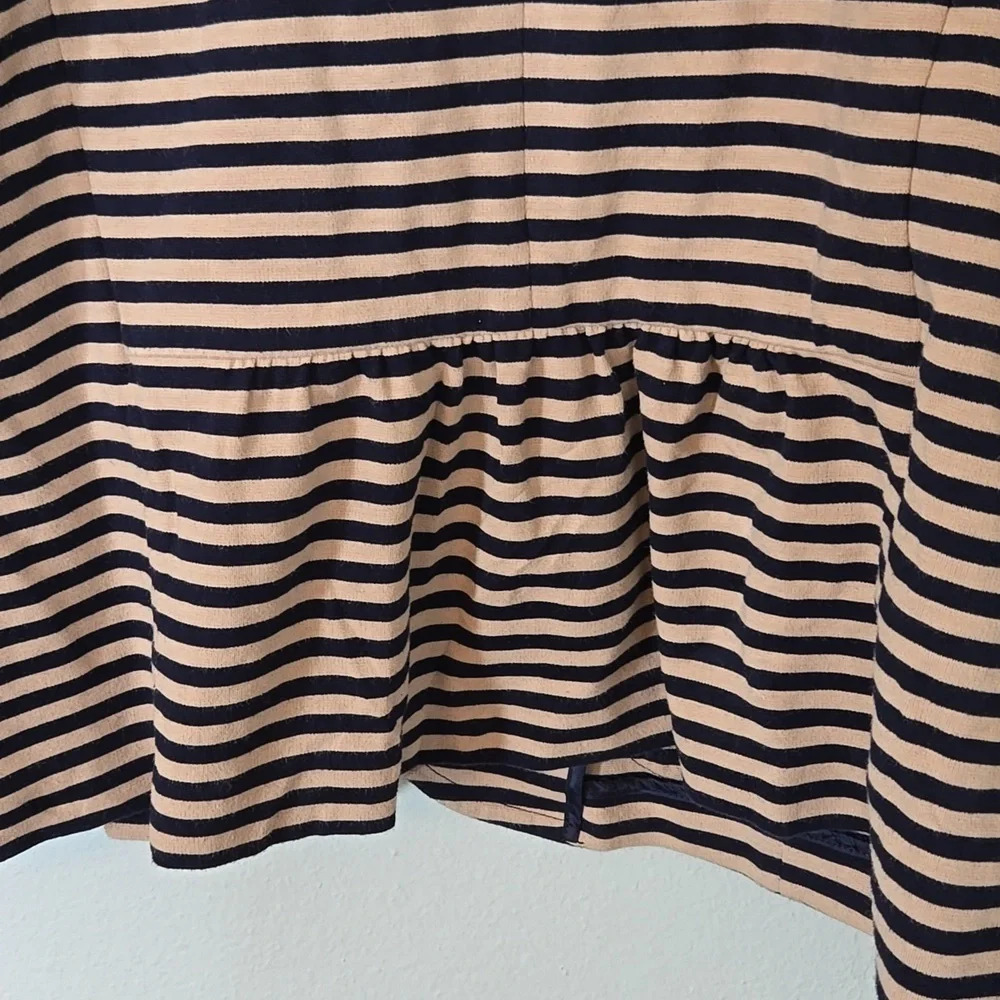 Talbots Navy Striped Knit Blazer Size Large - Picture 3 of 9